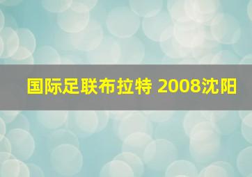 国际足联布拉特 2008沈阳